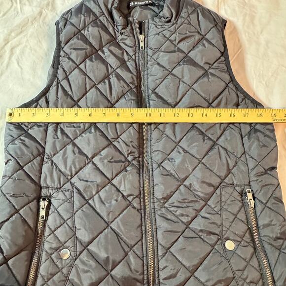 Allegra K Women's sz Large Stand Collar Lightweight Quilted Zipper Vest Black - Picture 7 of 8